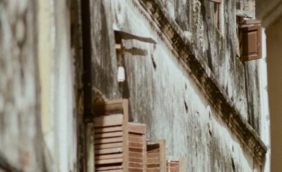 brown wooden stairs in close up photography