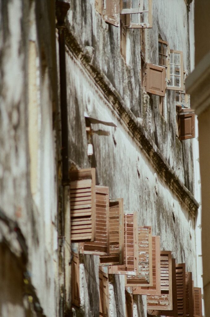 brown wooden stairs in close up photography